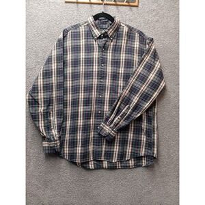 Salty Dog Bulldog Twill Plaid Flannel Shirt Men L‎ Cotton Button Up